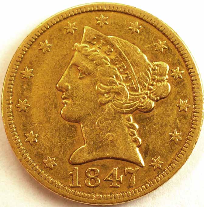 1847/7-Half-Eagle:--Another-Interesting-Gold-Coin-Variety