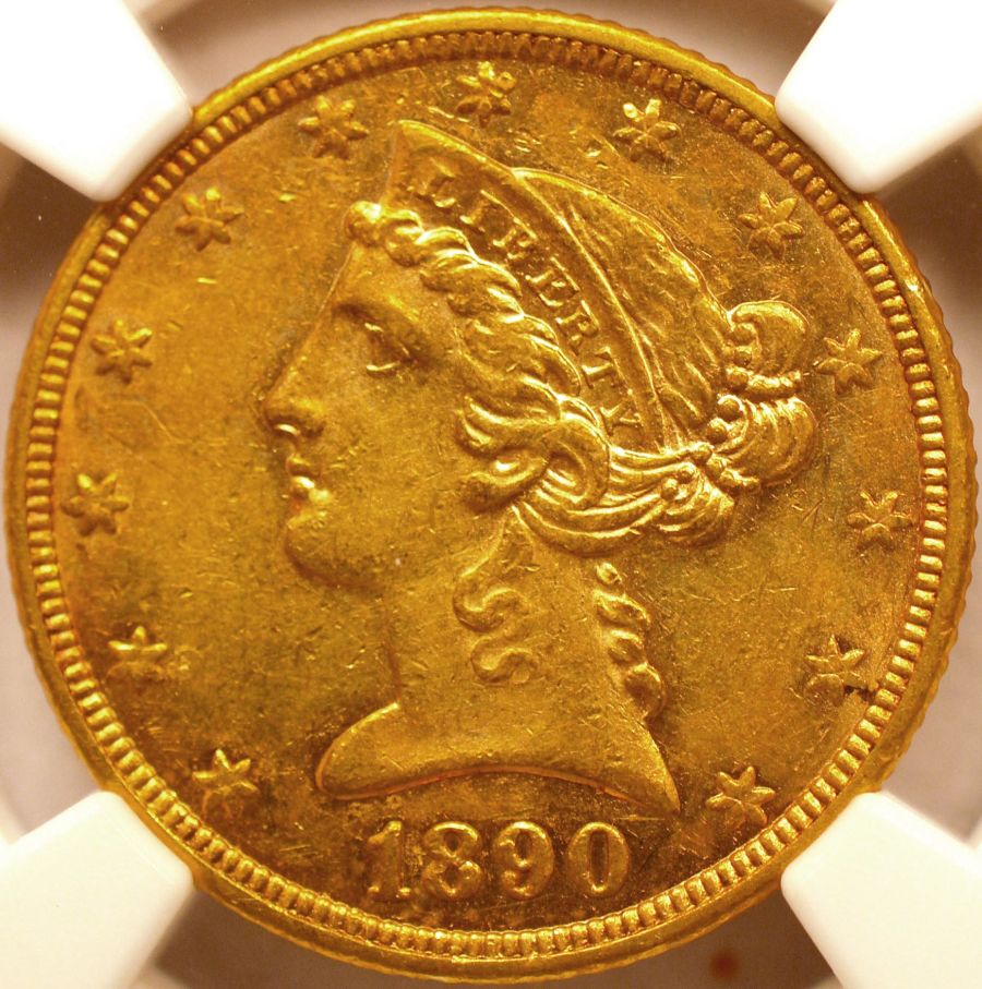 1890-Half-Eagle,-NGC-Graded