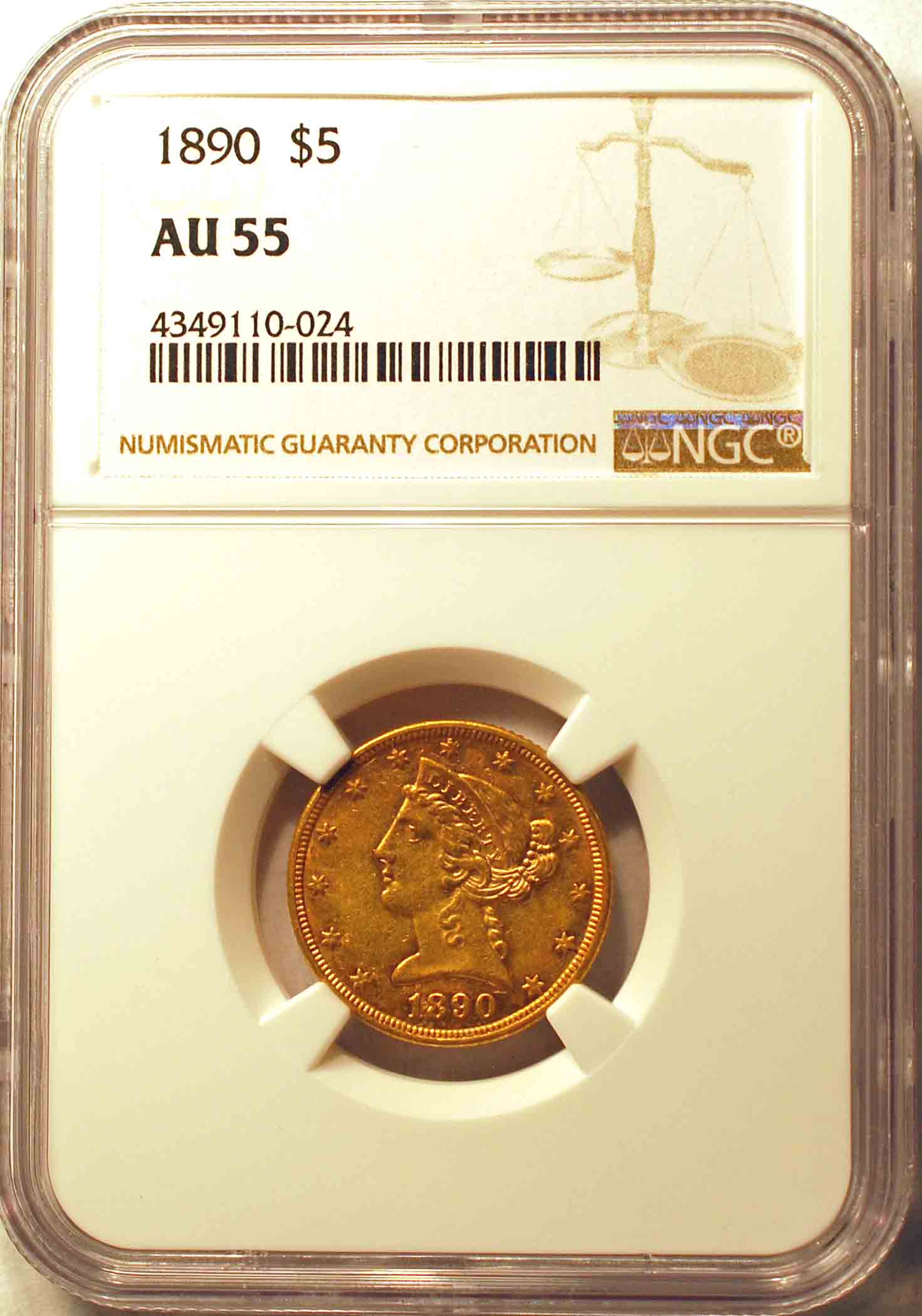1890-Half-Eagle,-NGC-Graded
