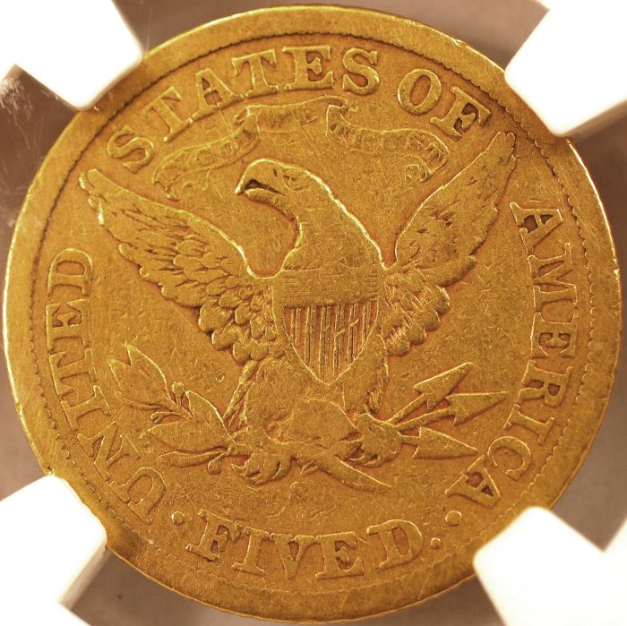 Worn-1870-S-Half-Eagle:--Quite-A-Scarce-Coin!
