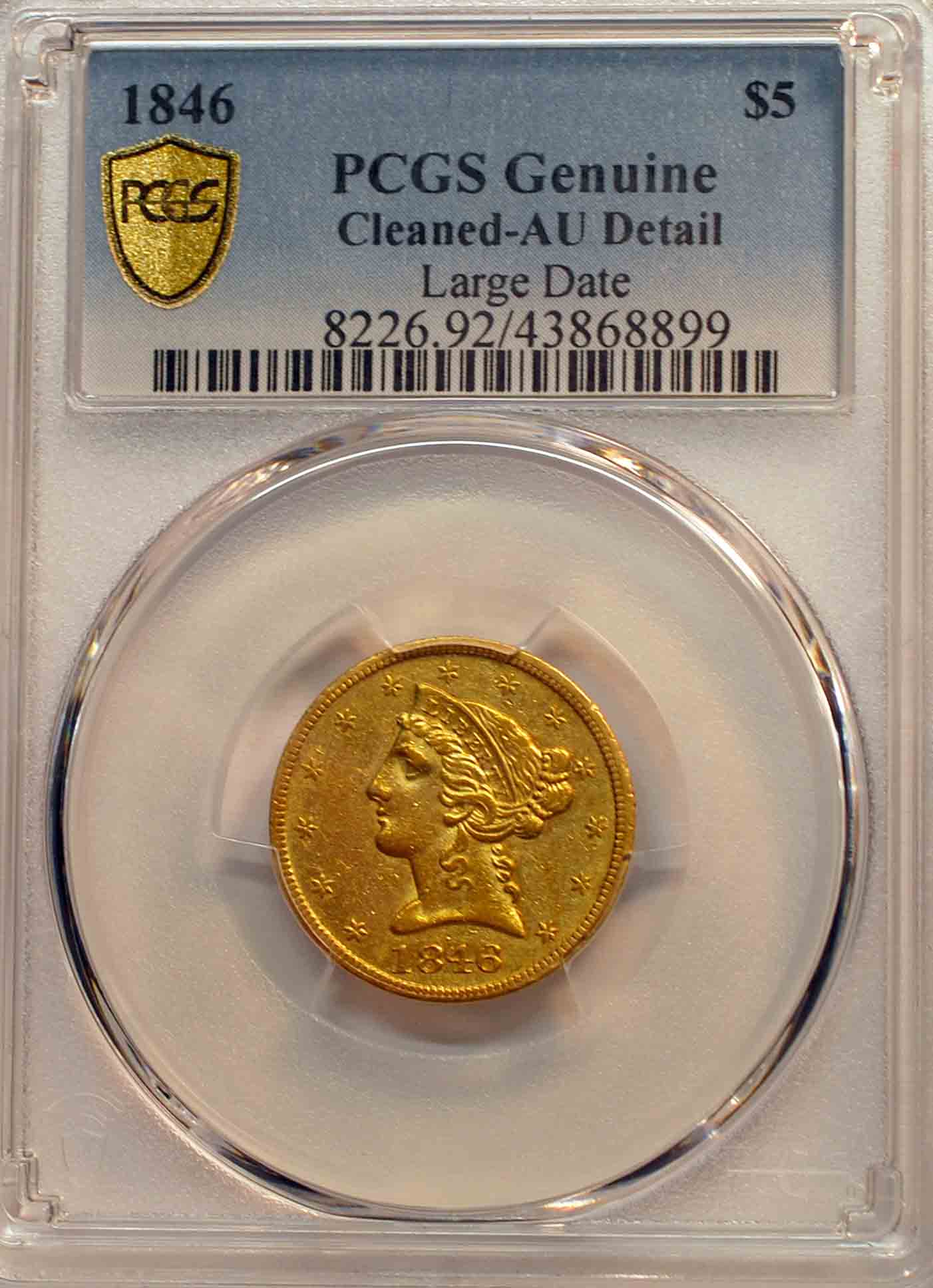 1846-Half-Eagle:--Natural,-