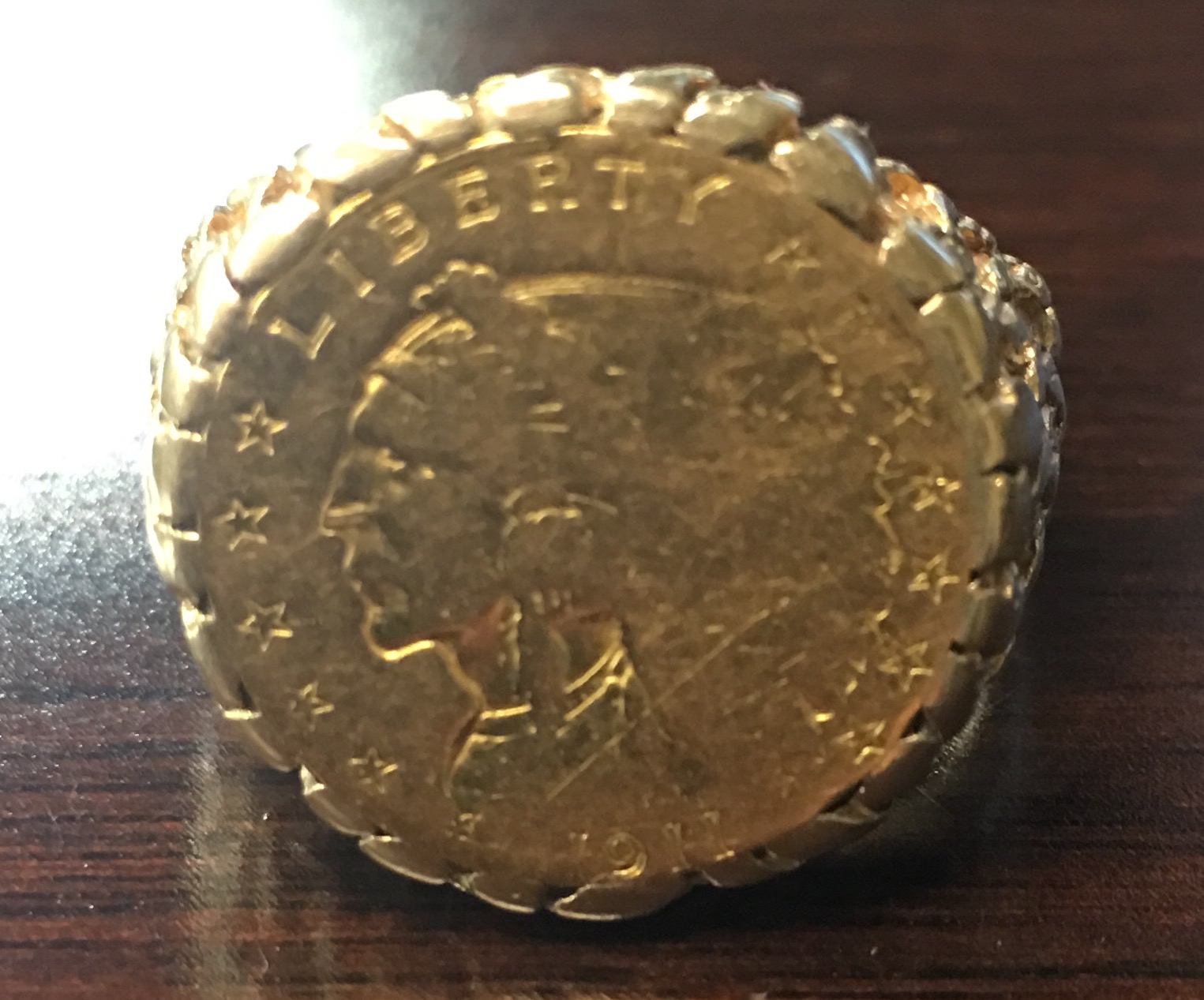 1911-Indian-Head-Gold-$2.50-Coin-Ring-Value