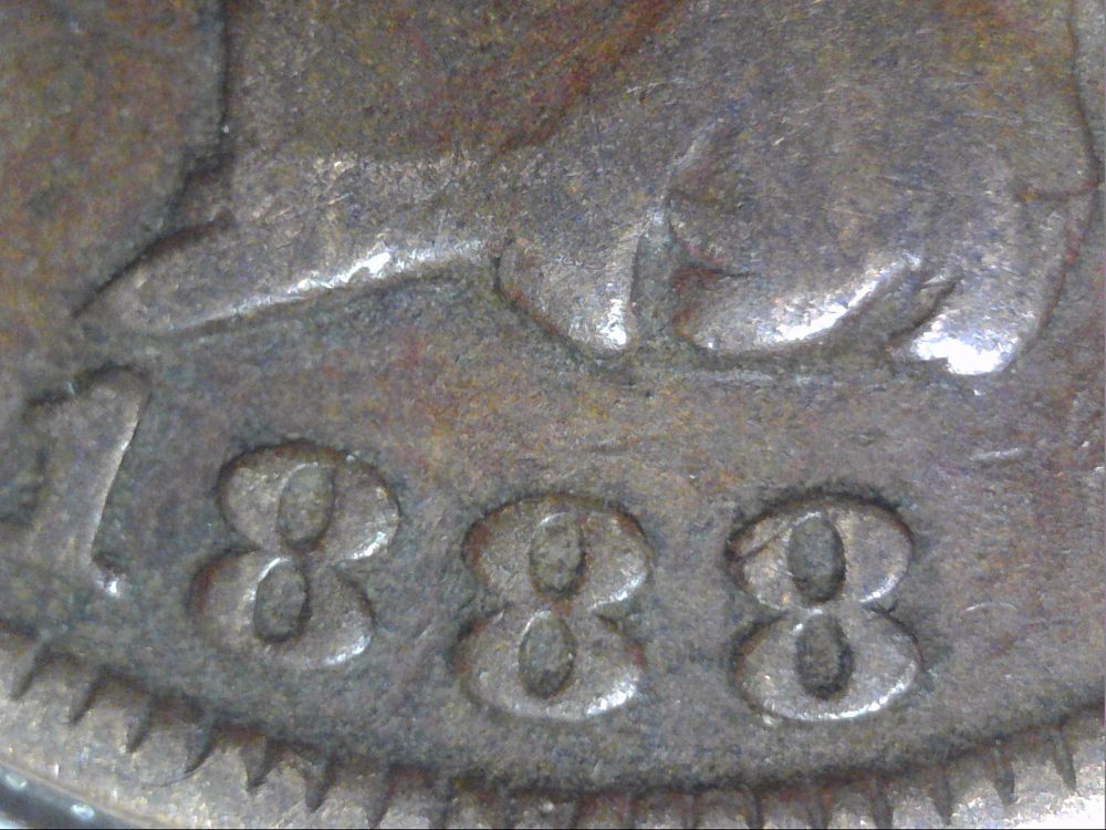 Cleaned-1888/7-Indian-Cent-&-Weight