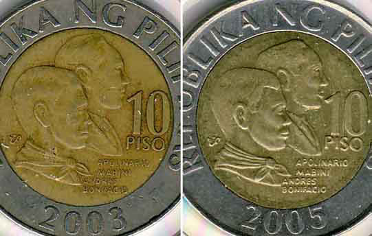 Philippines-10-Piso-Coin-Varieties