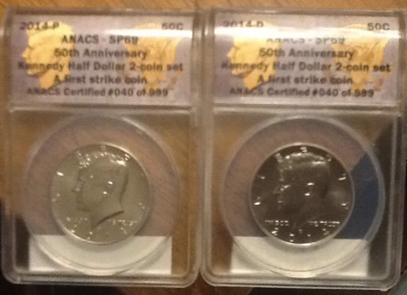 2014-P&d-SP-69-50-Anniversary-Kennedy-Half-Set.-**-First-Strike-**