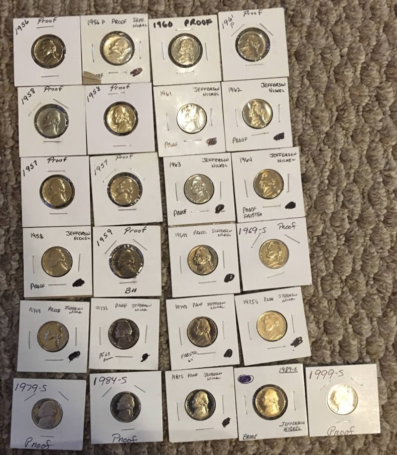 Jefferson-Nickel-Lot-Of-Proofs-And-BU-I'm-Selling