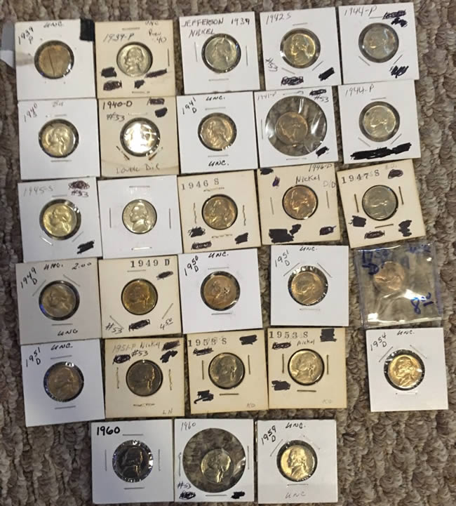 Jefferson-Nickel-Lot-Of-Proofs-And-BU-I'm-Selling
