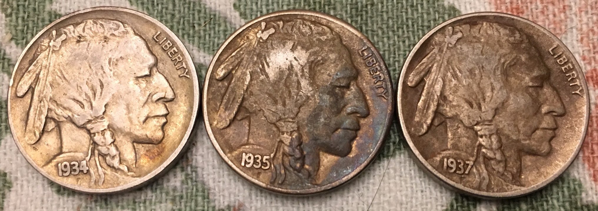 1934/-1935-S/-1937-D-Buffalo-Nickel