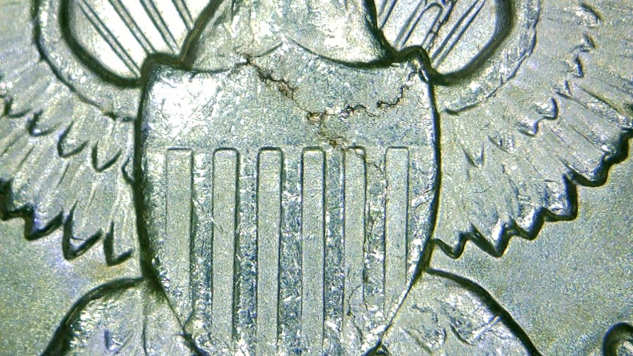 1964-Kennedy-Half-Cracked-And-Struck-Through