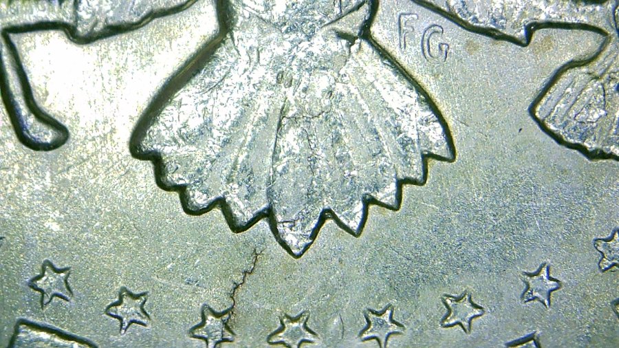 1964-Kennedy-Half-Cracked-And-Struck-Through