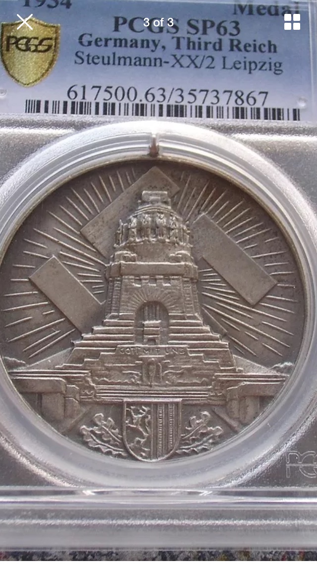 Very-Rare-1934-Leipzig-Shooting-Medal-�gott-Mit-Uns�-Ref-Steulmann-Xx/2