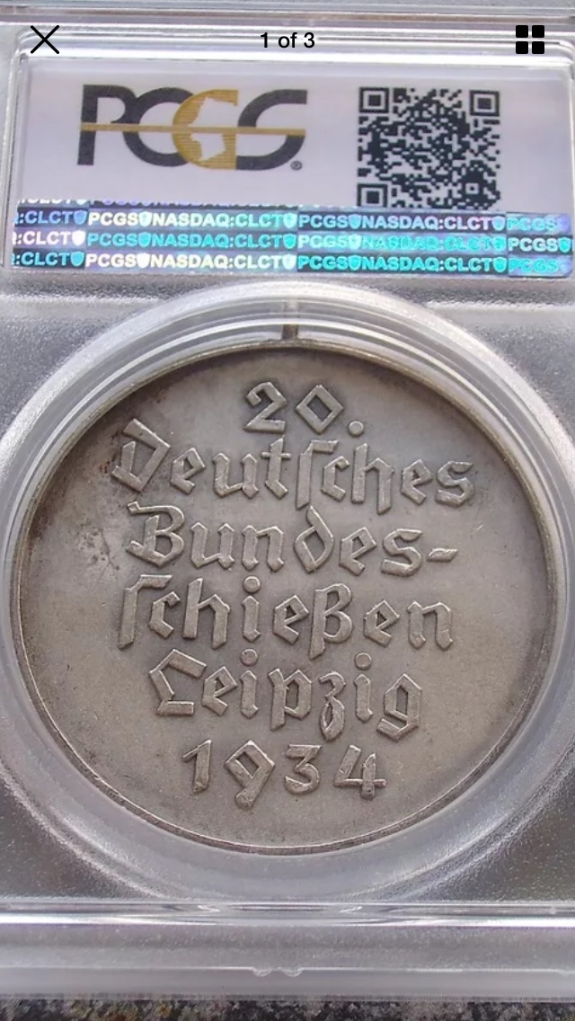 Very-Rare-1934-Leipzig-Shooting-Medal-�gott-Mit-Uns�-Ref-Steulmann-Xx/2