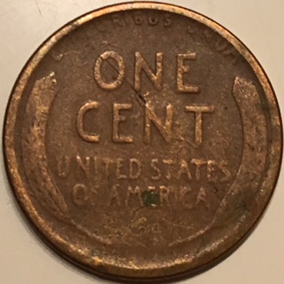 1919-S-Lincoln-Cent-With-A-Fold-Over-Lamination-On-Lincoln'-Head.