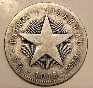 1915-Cuban-Veinte-Centavos-Fine-Reeding-With-146-Reeds.