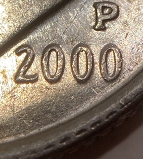2000-P-Roosevelt-Dime,-Obverse-And-Reverse-Die-Clashes-W/-A-Collar-Clash.