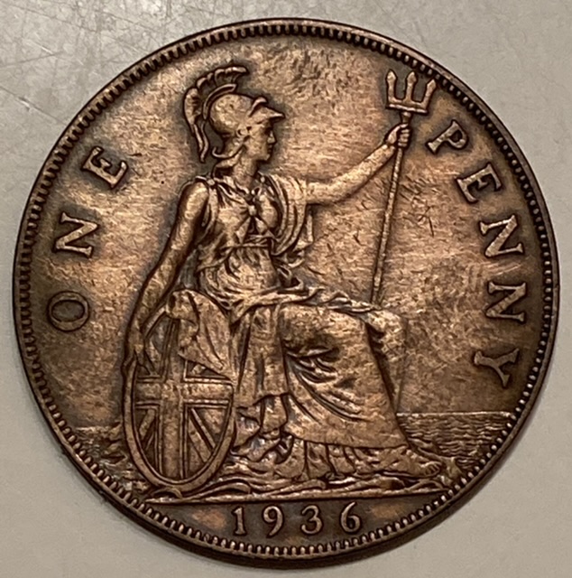 1936-George-V-British-One-Penny,-Doubled-1-On-The-Date?