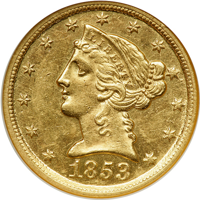Prooflike-Southern-Gold-1853-D-Half-Eagle