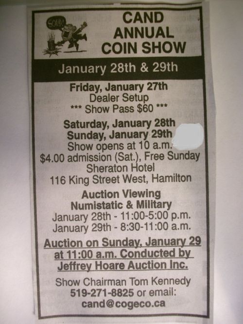 Cand-Annual-Coin-Show--Hamilton-Ontario