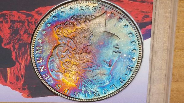 1887-Morgan-Silver-Dollar---Blue-Toning---Thoughts-And-Grade