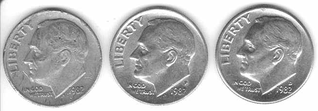 1982-No-Mintmark-Roosevelt-Dime!--New,-Better-Pictures!