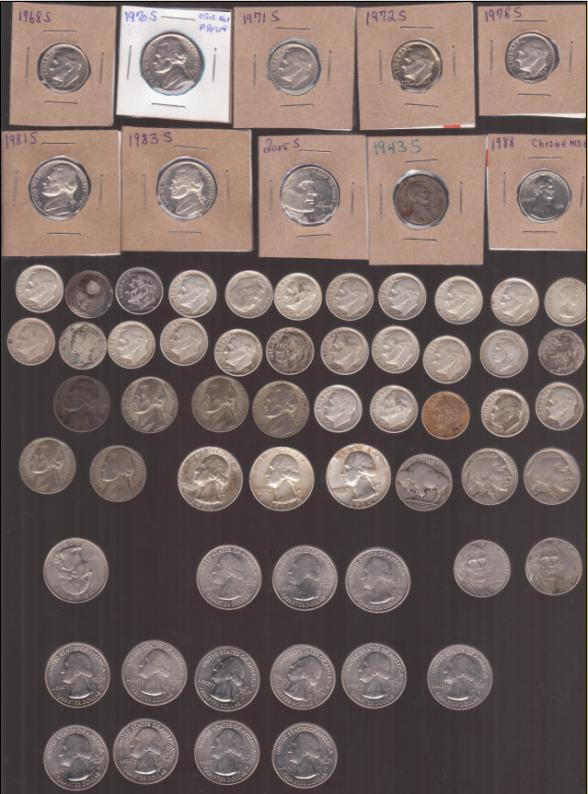 Bag-Of-Pennies,-Nickels,-Dimes,-Quarters-Yields