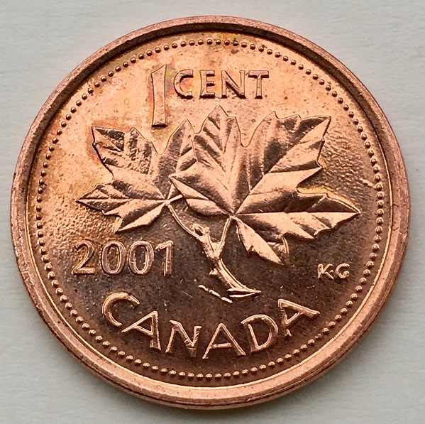 2001-Canada-1-Cent-Penny-With-Die-Cracks-Or-Die-Chips?