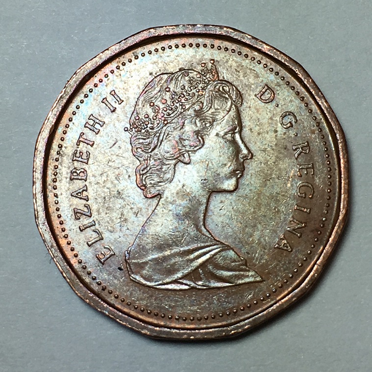 1985-Cnd-1-Cent-With-Pointed-5-Grading
