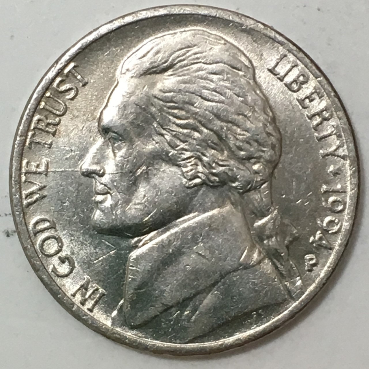 1994-P-Jefferson-Nickel,-Die-Cracks-On-Obverse-&-Reverse