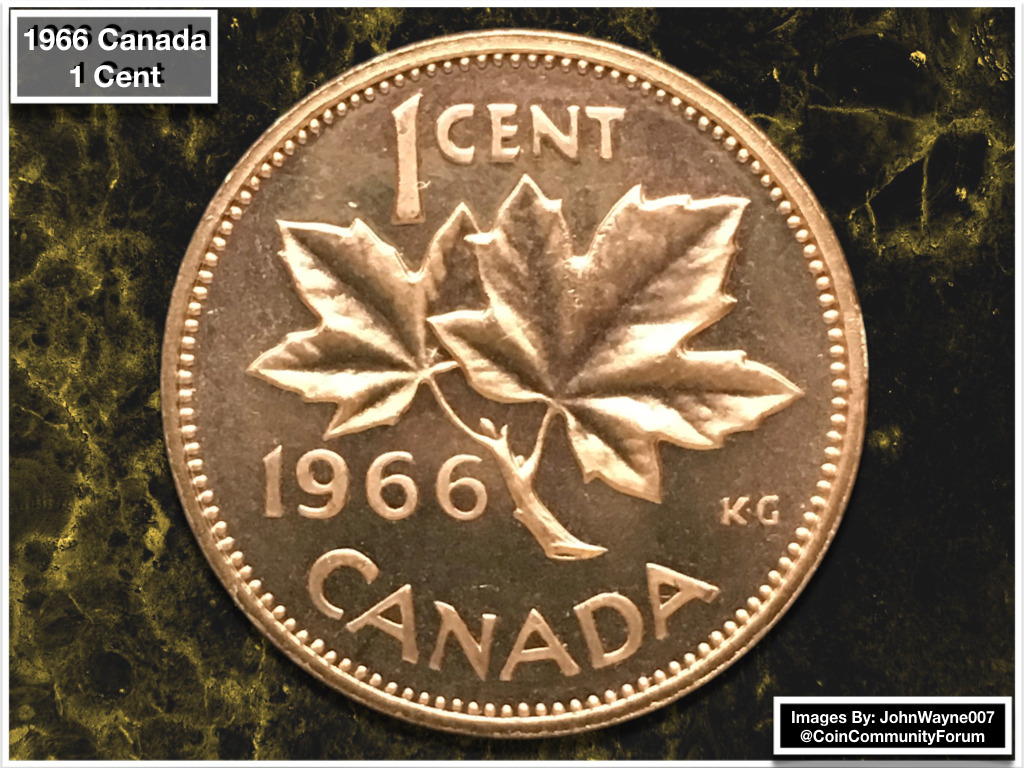1966-1-Cent-Penny,-Missing-Some-Of-