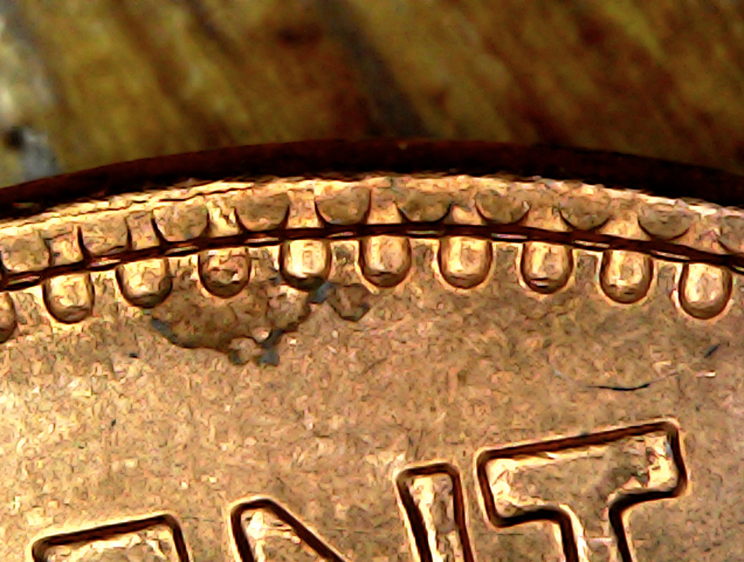 1980---1-Cent-Die-Clash-With-Extra-Set-Of-Denticles-On-Reverse