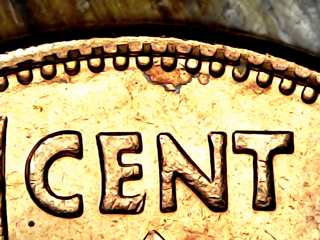 1980---1-Cent-Die-Clash-With-Extra-Set-Of-Denticles-On-Reverse