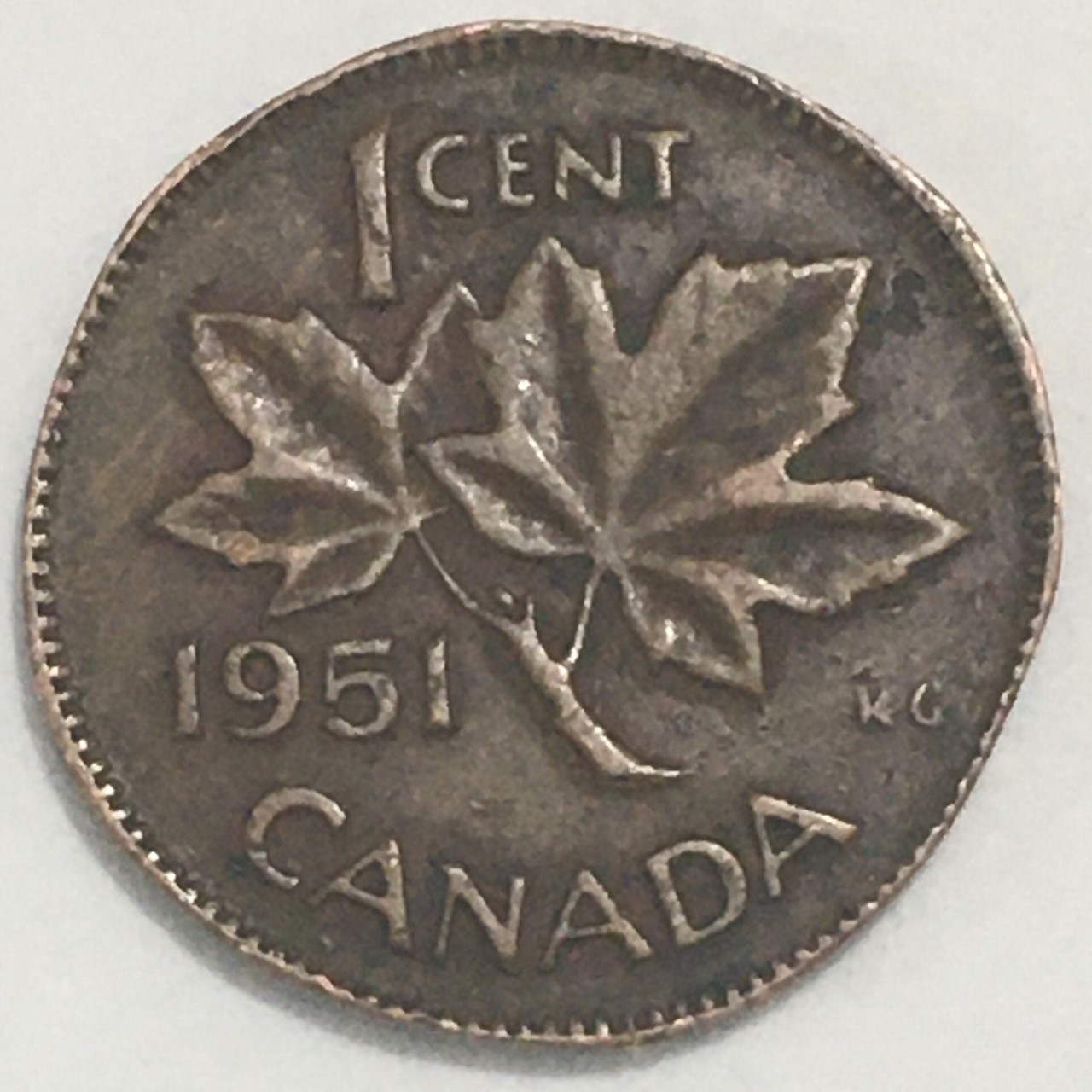 1951-King-George-VI-1-Cent,-Thin-Planchet,-PMD-Or-Something-Else?