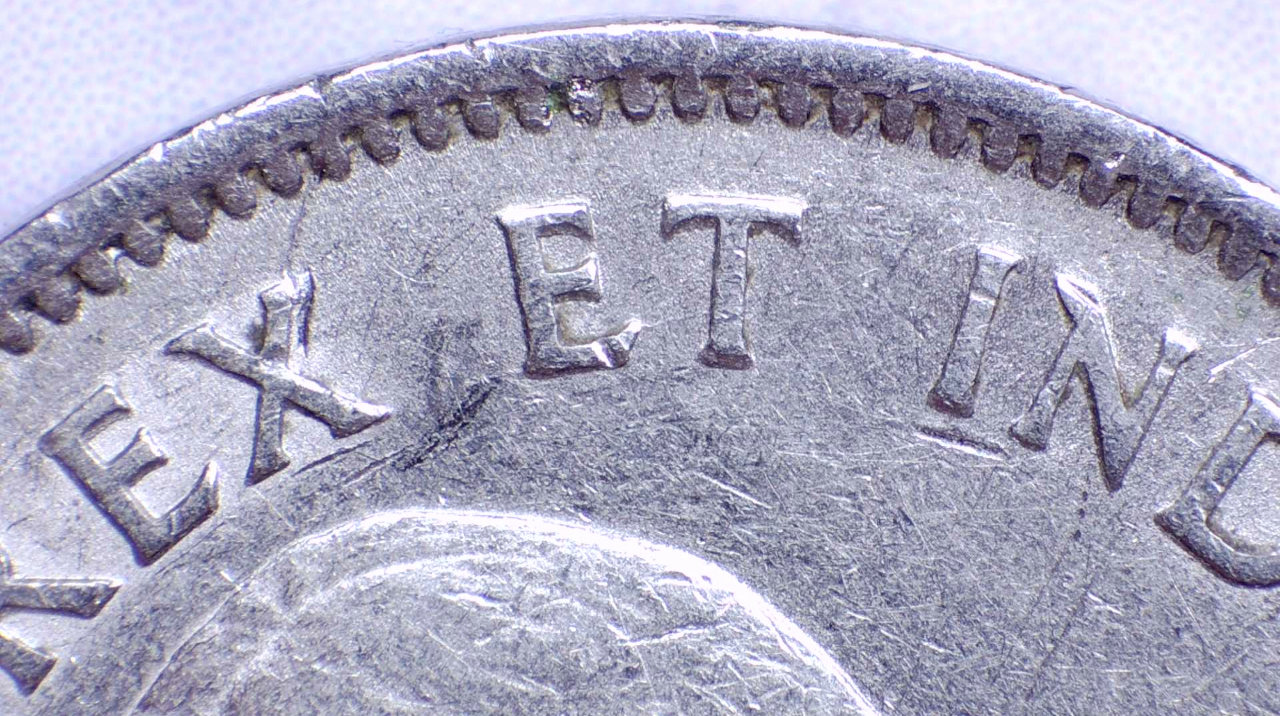1942-5-Cent-Nickel,-Continuous-Die-Crack-Around-The-Obverse