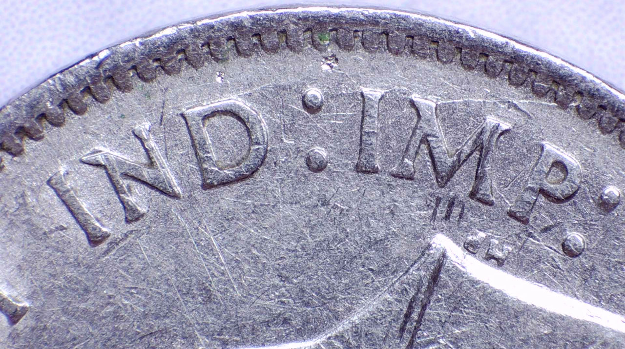 1942-5-Cent-Nickel,-Continuous-Die-Crack-Around-The-Obverse
