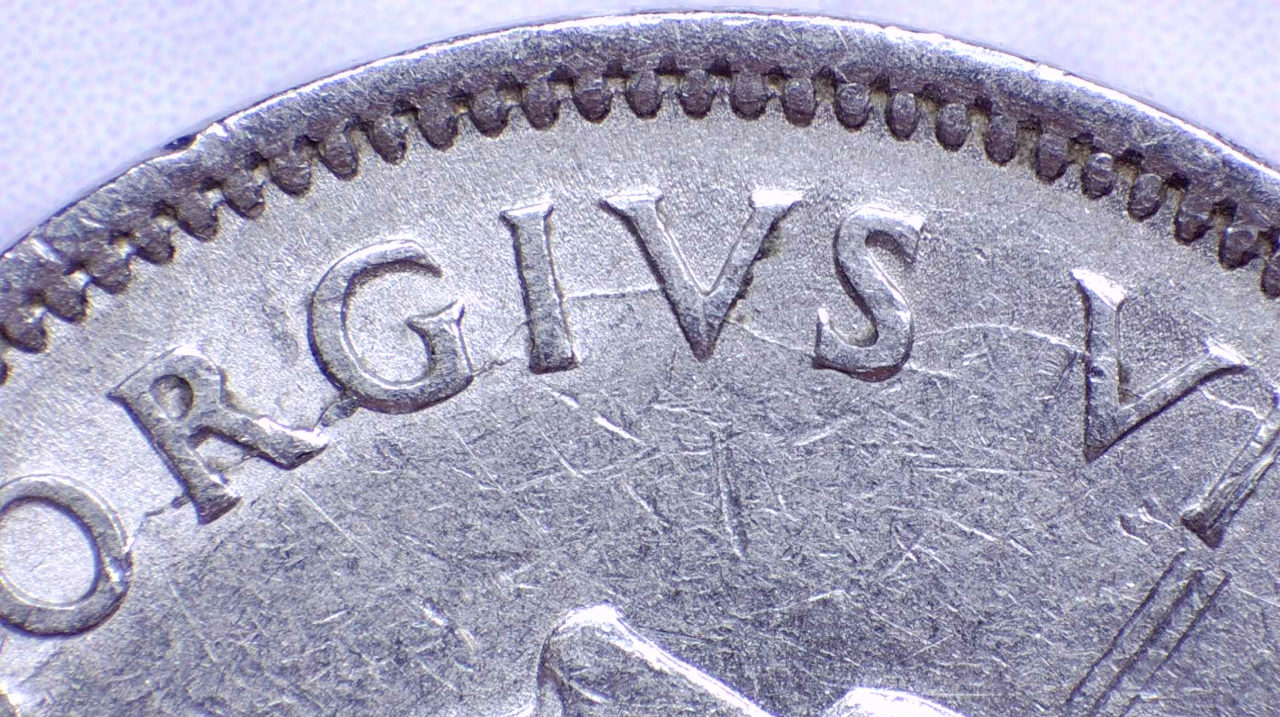 1942-5-Cent-Nickel,-Continuous-Die-Crack-Around-The-Obverse