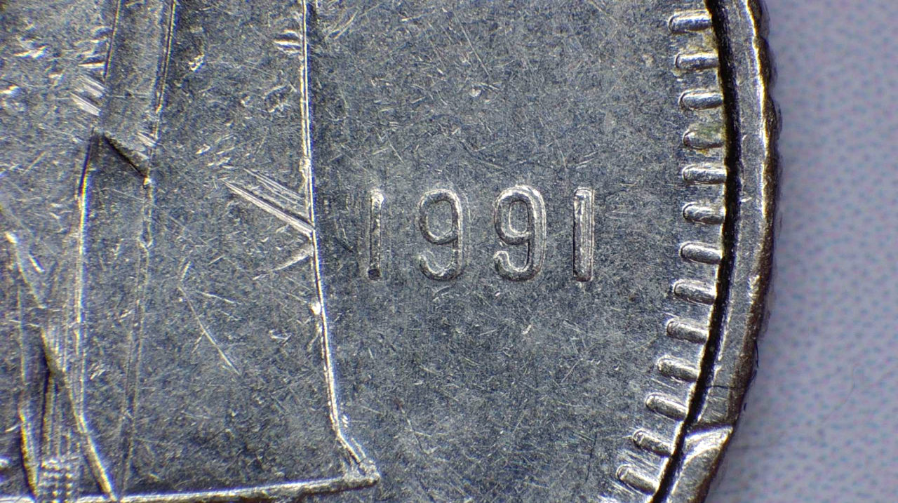 1991-Dime-With-Severe-Machine-Doubling/Slide-Doubling
