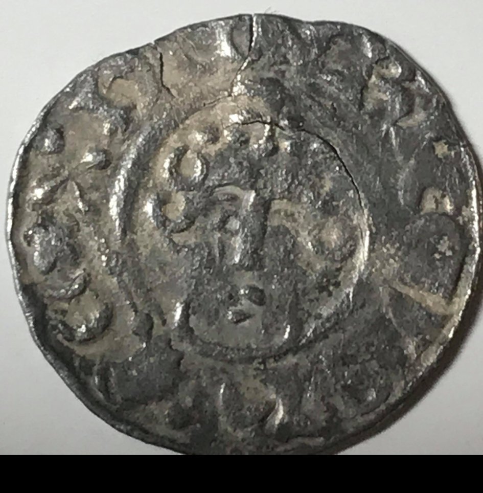 Richard-I-Hammered-Penny,-With-A-Crack