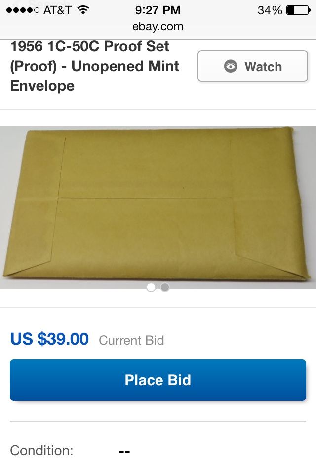 1956-Proof-Set-Envelope