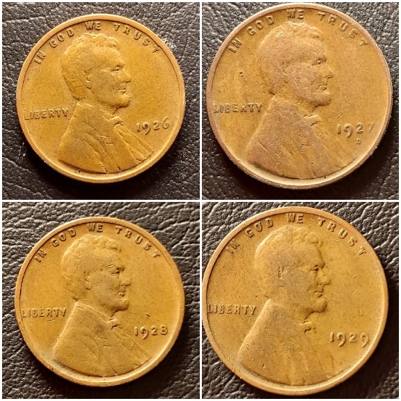 1926,-1927-D,-1928,-1929-Wheat-Examples