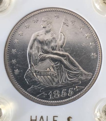Help-Grading-And-Pricing-1855-Seated-Liberty-Half-Dollar