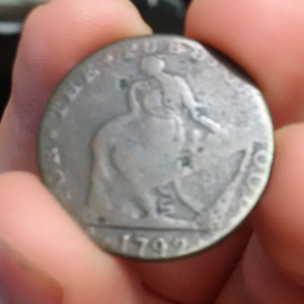 1792-Irish-Half-Penny-Token---Found-In-Canada!
