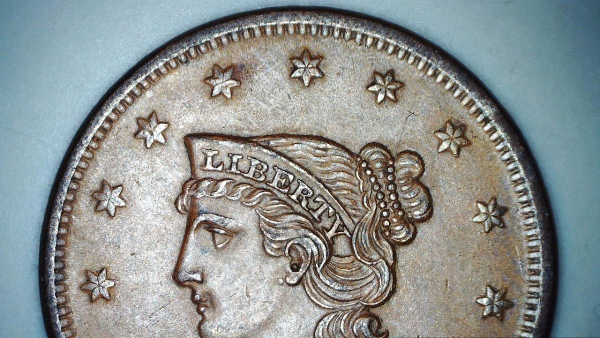 1840-Small/Large-Braided-Hair,-Lg-Cent.