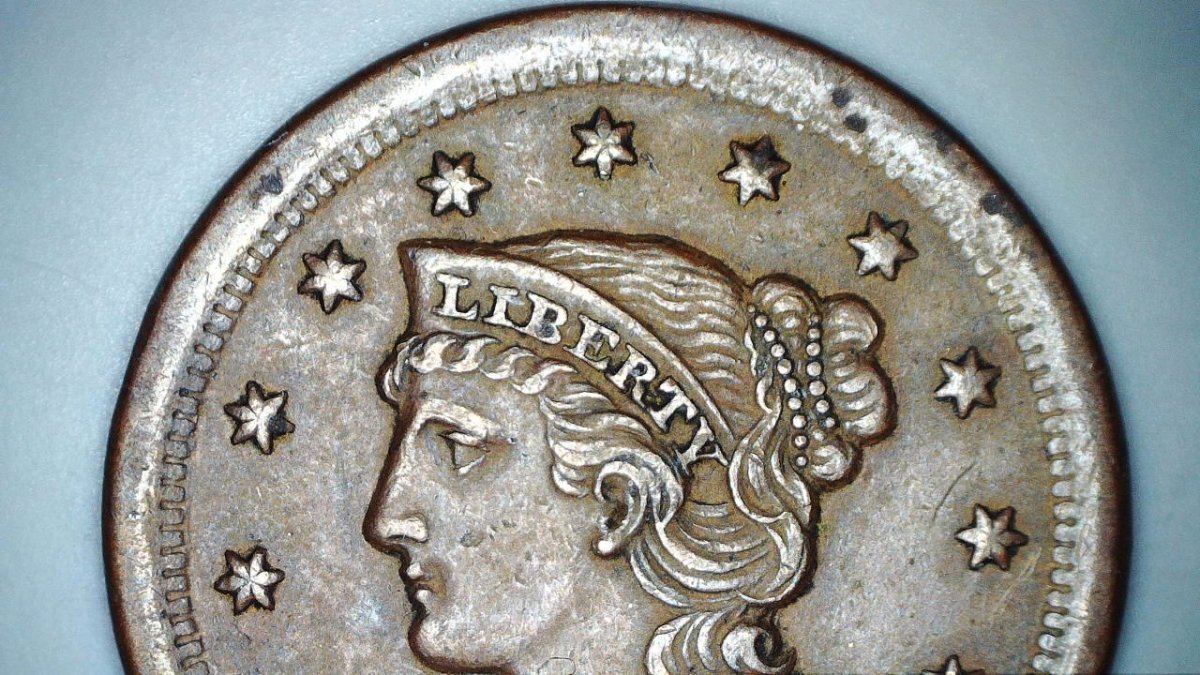 1851-Braided-Hair-Large-Cent,-Grade