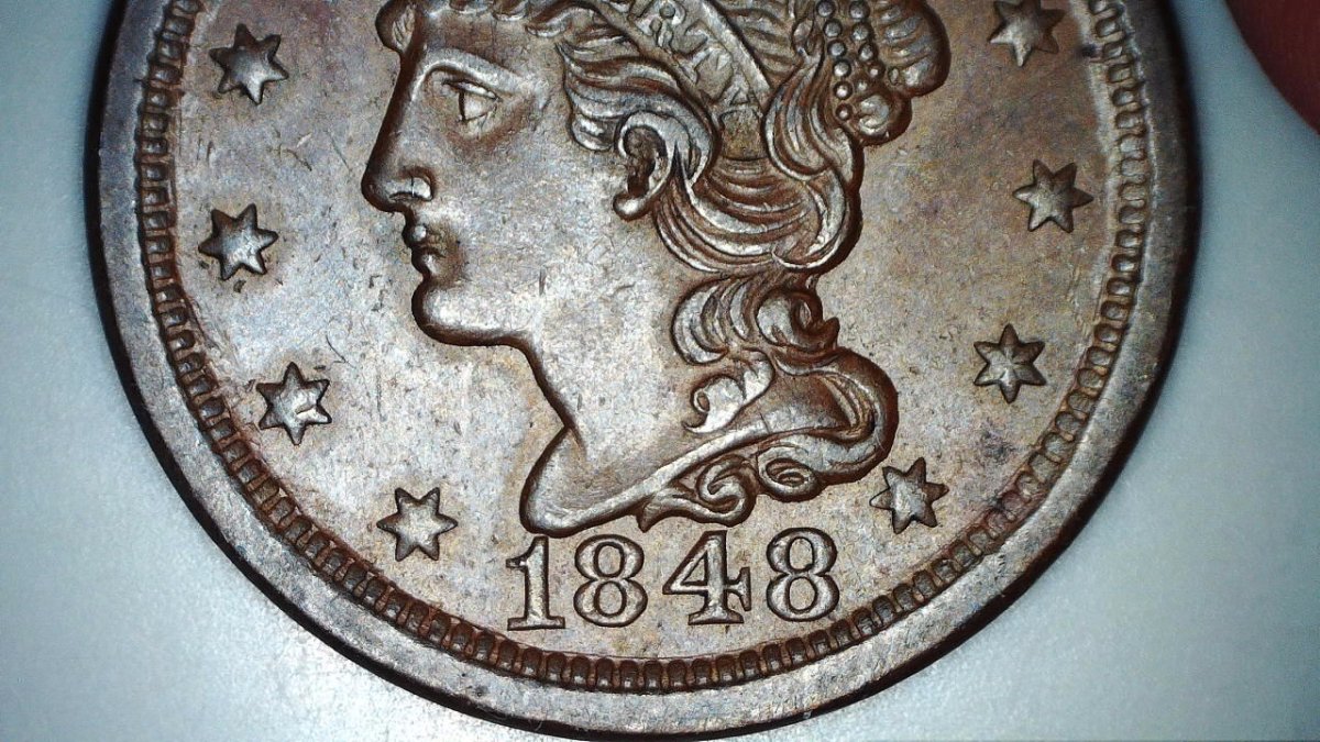 1848-Braided-Hair-Large-Cent,-Grade
