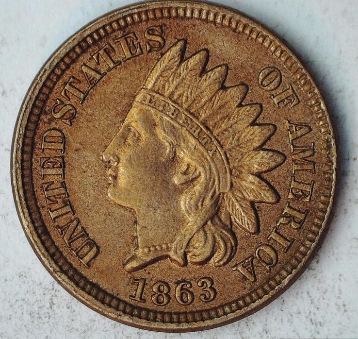 1863-Indian-Head-Cent,-For-Grade!