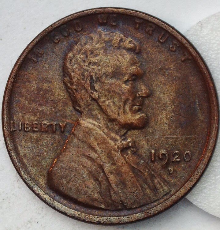 1920-D-Toned-Lincoln-Wheat-Cent,-Up-For-Grading.