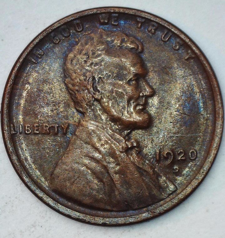 1920-D-Toned-Lincoln-Wheat-Cent,-Up-For-Grading.