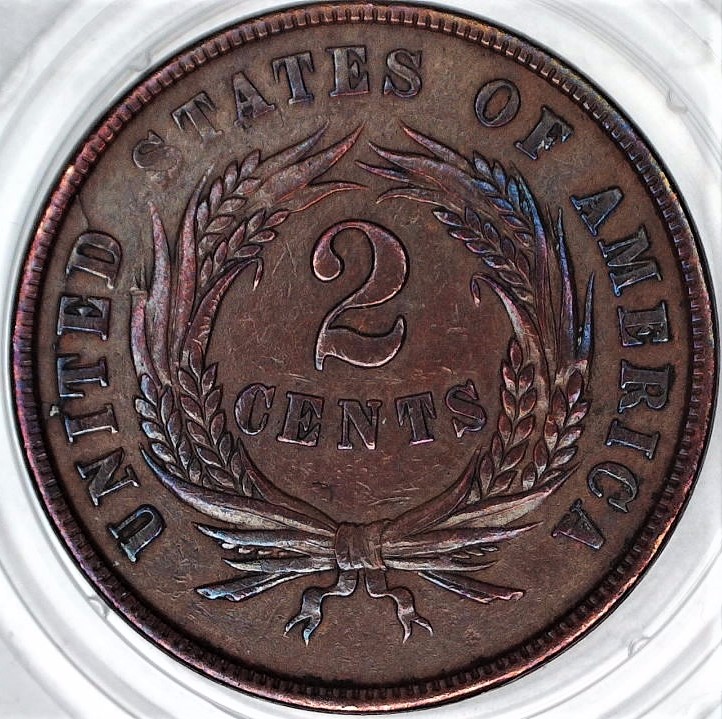 1864-2-Cent,-For-Grading