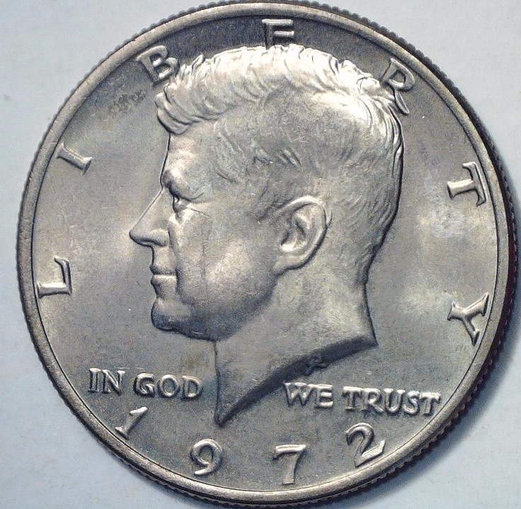 1972-Kennedy-Half-Dollar,-For-Grading.
