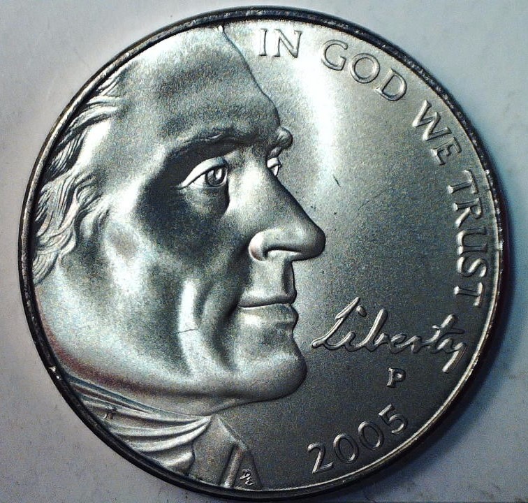 2005-P-Jefferson-Nickel,-Bison,-For-Grading.